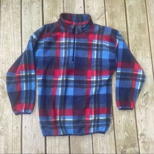 ** Nautica Plaid Fleece Zip up Sweatshirt Jacket L
